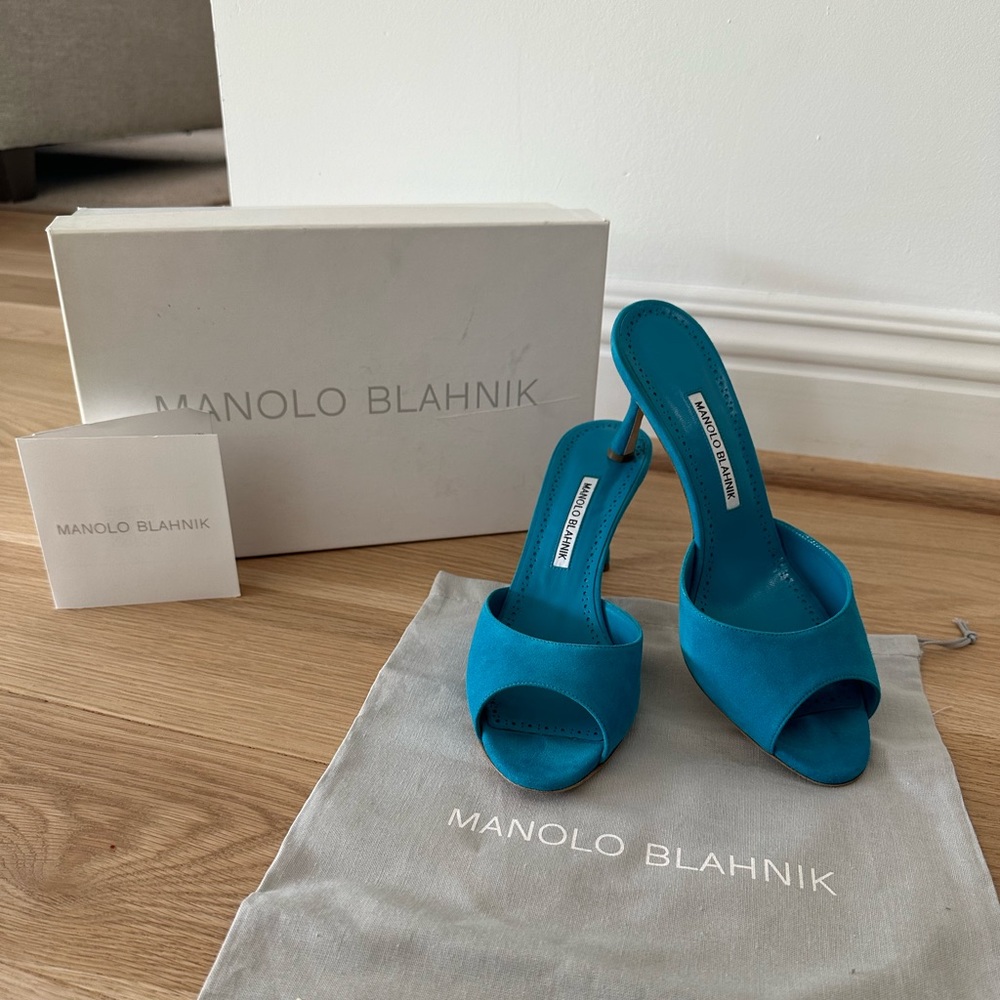 Manolo Blahnik Jada Suede Mule Sandals